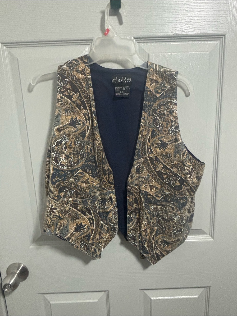 Women’s Vintage Paisley Print Hippie Vest  Ag Last & Company Size Medium
